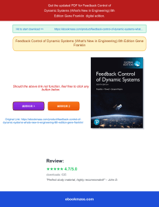 Manuel Feedback Control of Dynamic Systems 8e &eacute;dition