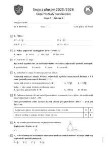 Matematyka Klasa VI Sesja 2