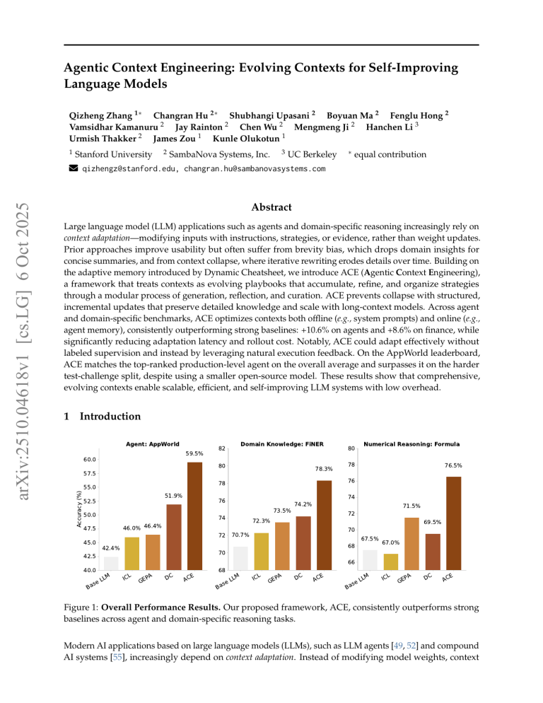 Agentic Context Engineering: Self-Improving LLM Contexts
