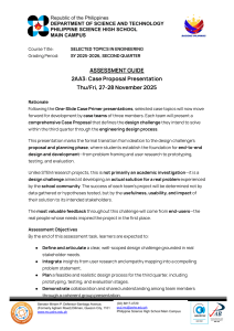 Engineering Case Proposal Presentation Assessment Guide