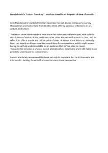 Mendelssohn's 'Letters from Italy': A Curious Travel