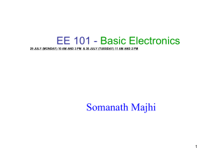 EE 101 Basic Electronics Lecture Notes