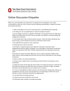 Online Discussion Etiquette Guide