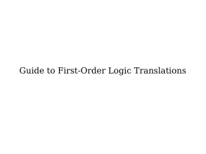 Guide to First-Order Logic Translations