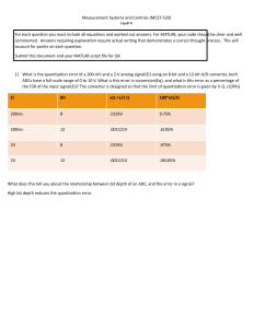 MCET-520 Hw#4: Quantization Error in ADCs