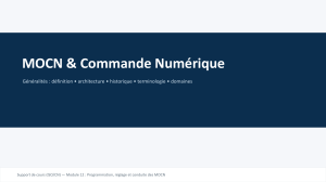 MOCN & Commande Num&eacute;rique : Cours sur la programmation et le r&eacute;glage