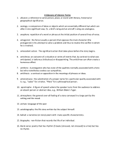 A Glossary of Literary Terms