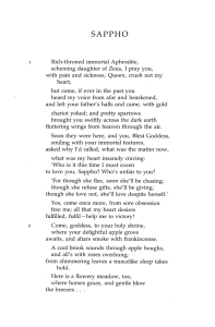 Sappho: Ancient Greek Poetry Fragments