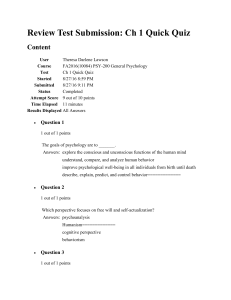 Psychology Ch 1 Quick Quiz Review Test Submission