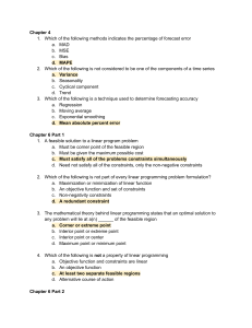 Quantitative Analysis Test: Forecasting & Linear Programming