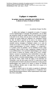 Paul Ric&oelig;ur : Expliquer et comprendre, th&eacute;orie du texte et de l'action