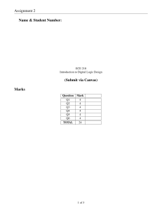ECE 210 Assignment 2: Digital Logic Design Problems