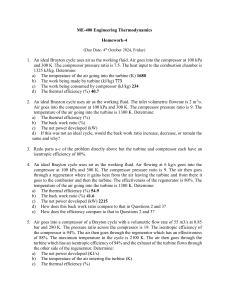 ME-400 Engineering Thermodynamics Homework 4