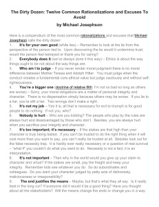 The Dirty Dozen: 12 Common Ethical Rationalizations to Avoid