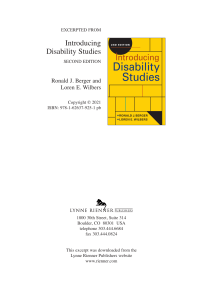 Introducing Disability Studies: Sociology & Rights Movement