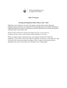 MBA IT Program Plagiarism Policy