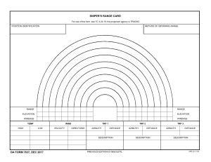 Sniper's Range Card DA Form 7637 (2017) - Military Training