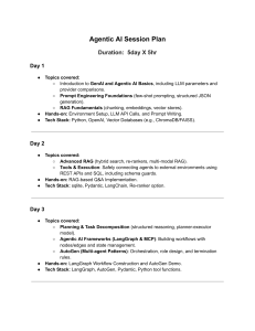 Agentic AI 5-Day Session Plan: Curriculum & Tech Stack