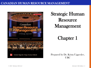 Strategic Human Resource Management Chapter 1