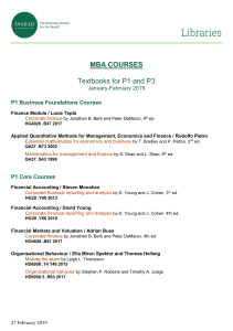INSEAD MBA Textbook List P1 P3 2019