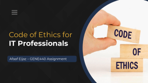 Code of Ethics for IT Professionals: Principles and Case Studies