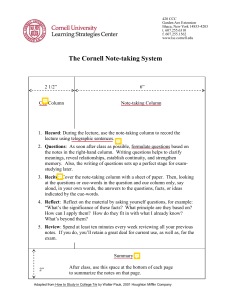 Cornell Note-Taking System Guide