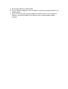 Personal Finance Budgeting Example: Salary and Expenses