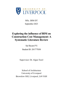 MSc Dissertation: BIM Influence on Construction Cost Management