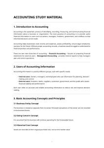 Introduction to Accounting Study Guide