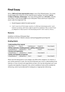 Final Essay Prompt: Philosophy Topics