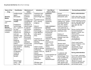 Tranexamic Acid Drug Study: Uses, Dosage, Nursing Responsibilities
