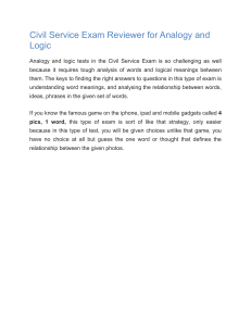 Civil Service Exam Reviewer: Analogy and Logic Questions