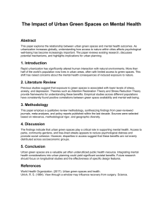 Urban Green Spaces and Mental Health: Research Review