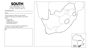 South Africa Geography Worksheet: Label Provinces, Capitals, Neighbors, Oceans