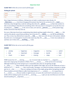 Practice Test: Cloze & Reading Comprehension