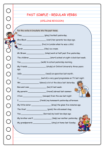 Past Simple Regular Verbs Worksheet