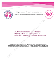 2021 Pediatric Community-Acquired Pneumonia Guidelines