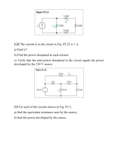 Electrical Circuit Problems: Current, Power, Equivalent Resistance