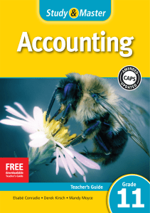 Study & Master Accounting Grade 11 Teacher's Guide