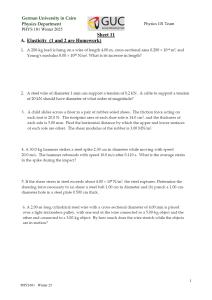 PHYS 101 Sheet 11: Elasticity & Fluids Problems