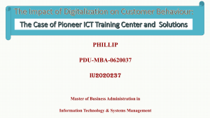 Impact of Digitalization on Customer Behaviour: Pioneer ICT Case Study