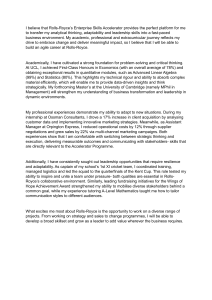 Personal Statement for Rolls-Royce Enterprise Skills Accelerator