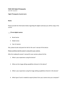 Digital Photography Questionnaire for FNAR 2293 Course