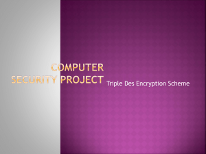 Triple DES Encryption Scheme: Computer Security Project