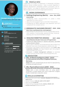 Frank Khalid Limann Resume: AI & Robotics Expert