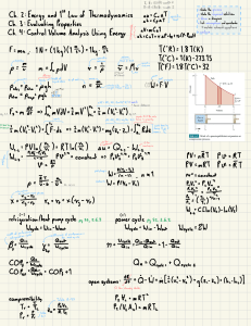 Thermodynamics: Energy, 1st Law, & Control Volume Analysis