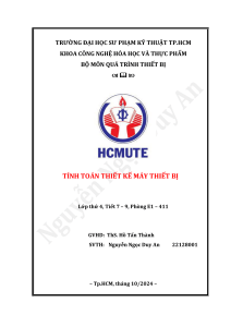 Design Calculations for Machinery Equipment - HCMUTE Course Notes