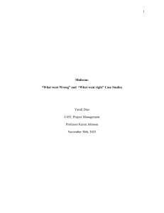 Project Management Midterm: What Went Wrong & Right Case Studies