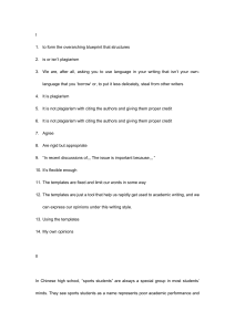 Academic Writing: Plagiarism & Sports Students Essay