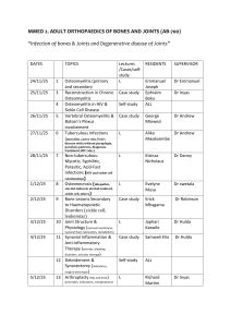MMED 2 Adult Orthopaedics Syllabus: Infections & Degenerative Diseases